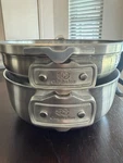 Calphalon Premier Stainless Steel Space Saving 3 Pc Set 8 Skillet 2.5 Qt Pan. Fixed Price $69.99.