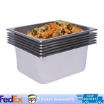 6PCS 6" Deep Stainless Steel Steam Pans Prep Table Buffet Food Durable New. Fixed Price $45.64.