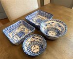 Temptations By Tara 4 Piece Blue Kitchen Bakeware Set Ovenware Stoneware. Fixed Price $32.99.