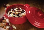 Gourmet Du Village, Caquelon Pour Brie - 2 Piece Ceramic Baker, Side Red. Fixed Price $53.23.