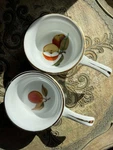Royal Worcester Evesham Gold Shape 32 Bouillon Cups Trim England Pair. Fixed Price $29.99.