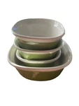 Set Of 4 Corningware Etch Grass Green 20OZ & 7OZ Small Square Baker Baking Dish. Fixed Price $25.00.