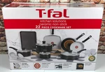 T-fal Kitchen Solutions Ceramic 22 Piece Cookware Set Black Pans Skillets. Fixed Price $99.99.