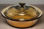 Vision By Corningware Amber V-33 Round Casserole Dish W/V33C Lid Vintage. Fixed Price $15.00.