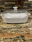 New Corning MW-A-10 Microwave Browning Dish White W/ Pyrex A-12-C Lid 1979. Fixed Price $39.99.