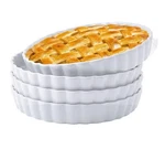 Bruntmor 10" Porcelain Ceramic Pan For Baking Apple Pie, White Set Of 4. Fixed Price $44.99.
