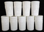 9X Pioneer Woman Adeline Snow Embossed Tumbler White Milk Glass Set 16 Oz (nwt). Fixed Price $148.50.
