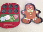 Wilton Gingerbread Boy & Snowflake Metal Non-stick Baking Cookie Pan Nip. Fixed Price $34.00.