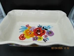 Pioneer Woman Casserole Baking Dish Fiona Floral Rectangular Ruffled Edge. Fixed Price $10.00.