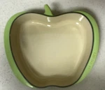 Creuset Enameled Cast Iron Green Apple Shaped Baking Dish Gratin Pan 11 1/2. Fixed Price $149.99.