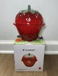 Strawberry Creuset 14 Oz Mini Petite Casserole Stoneware Fruit Cocotte Nw Red. Fixed Price $150.99.