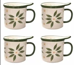 Temp-tations Old World Set Of (4) 24-OZ Mega Mugs With Lid-its K99721 Green. Fixed Price $44.95.
