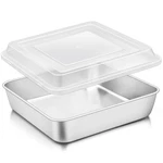 Teamfar 9"X9" Square Cake Pan W/lid, Stainless Steel Baking For Brownies. Fixed Price $22.39.