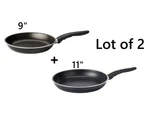 Lot Of 2 Ikea Kavalkad Frying Pan 9" And 11" Teflon Non Stick Coating Black New. Fixed Price $13.27.