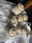 One World Temptations By Tara Brown Ceramic Set Of Pitchers & Canisters. Fixed Price $58.00.
