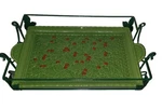 Temp-tations Ovenware Holly Baking Serving Tray & Wire Rack Green 14" X 9.5". Fixed Price $55.00.