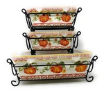 Temp-tations 3 Loaf Pan Set 1.75 Quart& 12OZ K46094 Nib (pumpkin Patch). Fixed Price $29.95.