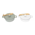 French Country Stoneware Brie Baker Set With Wood Spreaders 7 Inch Diameter. Fixed Price $59.79.