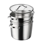 Tramontina 8QT Stainless Steel Tri-ply Base Multicooker Pot With Pasta Insert. Fixed Price $54.95.