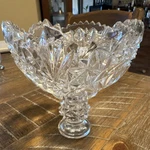 American Brilliant Cut Glass Round Footed Compote & Pedestal Bowl. Fixed Price $58.75.