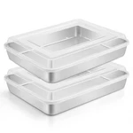 Baking Pan With Lid Set Of 2, 12 X 9 Inch Stainless Steel Cake For .... Fixed Price $34.52.