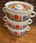 Vintage Set -3 Royal Crown Ovenware Paradise Individual Casserole Dish & Lid Mcm. Fixed Price $49.99.