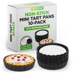 Nutrichef 10 Pcs Set Of Non-stick Mini Tart Pans W/ Removable Base. Fixed Price $26.99.