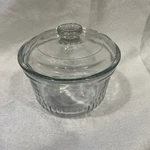 Anchor Hocking Hospitality Clear Glass Baking Dish Lid Fluted Base #1422 16 Oz. Fixed Price $13.60.