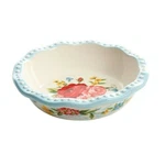 Pioneer Woman Sweet Rose Mini Pie Pan 4.75-IN Stoneware Country Blue Floral. Fixed Price $14.37.