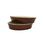 Set Of 2 Brown White Hall Porcelain Dishes 5703/4 Usa Oval 6 1/8" Long. Fixed Price $25.99.