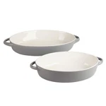 Strawberry Street Sienna Oval 13" And 10.5" Bakeware Set, Gray. Fixed Price $51.99.