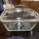 Glasbake Clear Glass Bread/meatloaf Baking Dish With Wing Handle Lid J-805-14. Fixed Price $18.00.