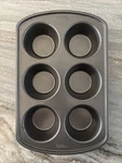 Wilton 6 Cup Jumbo Big Muffin Non-stick Pan Aluminum Gray Tray 12.5" X 8". Fixed Price $9.99.