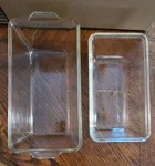 Vintage Pyrex Clear Glass Bread Loaf Pan #214 And #593-B. Fixed Price $10.00.