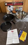 Turbo Cooker 4 1 Cooking System Steam Roast Bake Fry New Open Box - No Vhs. Fixed Price $74.95.