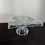 Shannon Crystal 10" Square Heavy Cake Stand Dessert Display By Godinger Freedom. Fixed Price $54.96.
