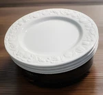 4 Windsor & Browne Italy Solid White 5/8 Salad Plates Embossed Fruit WIB8. Fixed Price $39.99.