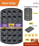 Mini Muffin Pan Non-stick Steel 24-CUP Oven Safe Dishwasher Kitchen. Fixed Price $30.98.