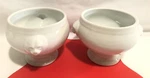 Harold Import Co.-white PORCELAIN/3-D Head Handles-double Egg/bullion Cups. Fixed Price $13.99.