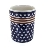 Blue Rose Polish Pottery Stars & Stripes Utensil Jar. Fixed Price $71.50.