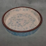 Temp-tations By Tara Floral Lace Light Blue Pie Plate Ovenware 9" Round Ceramic. Fixed Price $26.95.