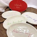 DEPT56 Sandra Magsamen Set Of 4 Celebrate Life Plate 8 Wide - 1 Damaged In Box. Fixed Price $24.67.