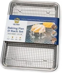 Ultra Cuisine Aluminum Baking Sheet & Stainless Steel Cooling Rack 13X18" Set. Fixed Price $41.83.