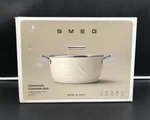Smeg Non-stick 9.5" Casserole (red) Dishwasher & Oven Safe W/ Lid In Box. Fixed Price $169.08.