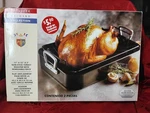 Philippe Richard Professional Turkey Roaster 17"X12" X3" Non-stick V-rack. Fixed Price $24.94.