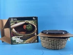 Vtg Anchor Hocking Basket Buffet Harvest Amber 1.5QT Casserole New Box M400. Fixed Price $29.99.