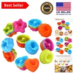 Multipurpose Nonstick Silicone Donut & Jello Molds - 24 Pack For Creative Baking. Fixed Price $24.76.