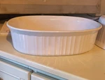 Corning Corelle French White 10 Inch Round Quiche Baking Dish F-3-B Excellent. Fixed Price $27.00.