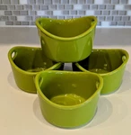 Rachael Ray Set Of 4 "bubble & Brown" Singles Stoneware Ramekins - Apple Green. Fixed Price $13.95.