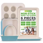 Nutrichef Deluxe Non-stick Tray Sheet Bakeware Set, Ceramic Style NCBK6CT5. Fixed Price $54.99.
